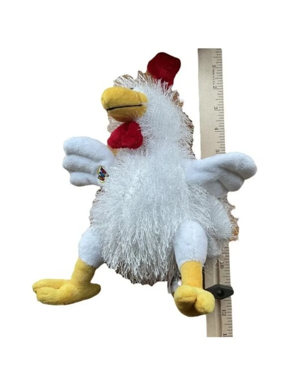 Webkinz Chicken Plush Shaggy White Rooster Hen Retro 2000s Y2K Vintage Toy Cute